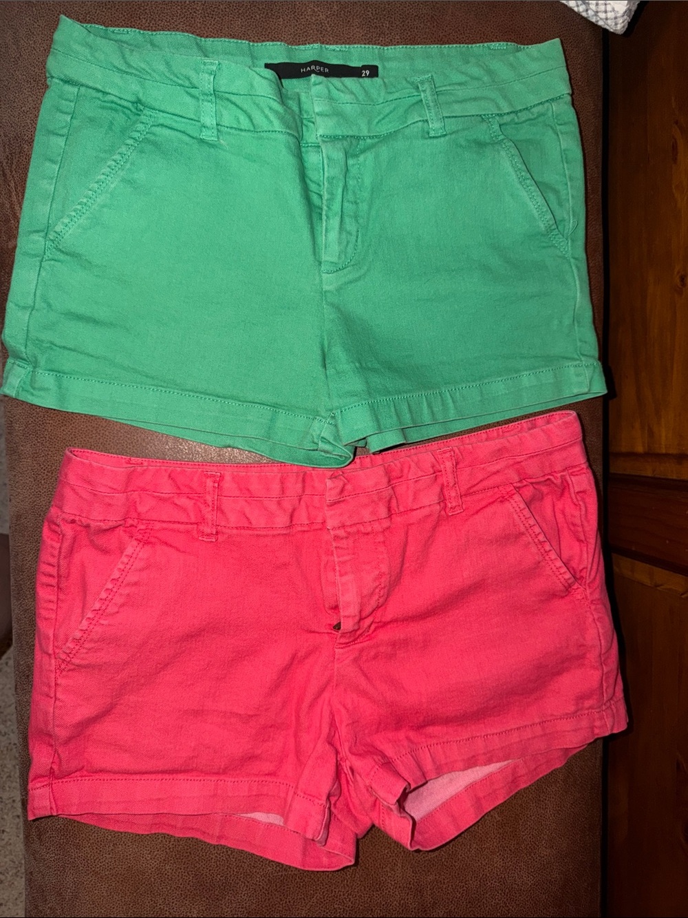 Harper Women's Bright Green and Hot Pink Casual Shorts Duo